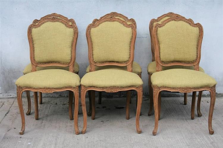 Juego De 6 Sillas Estilo Frances Luis Xv De Comedor En Lino