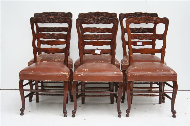 Juego De 6 Sillas De Estilo Provenzal Asiento Tapizado