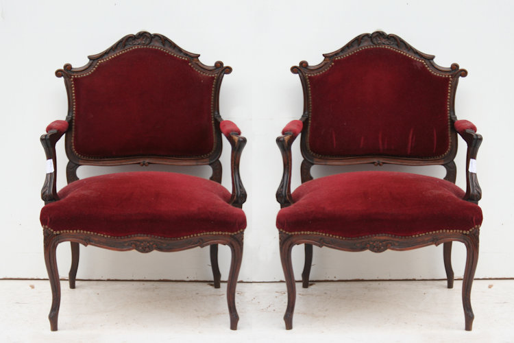 Par De Sillones Estilo Frances Luis XV