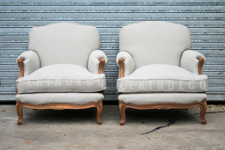 Par De Sillones Estilo Frances Luis Xv Lavados Retapizados