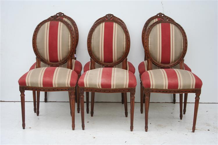 Juego De 6 Sillas Estilo Frances Luis Xvi Medallon