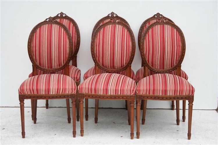 Juego De 6 Sillas Estilo Frances Luis Xvi Medallon