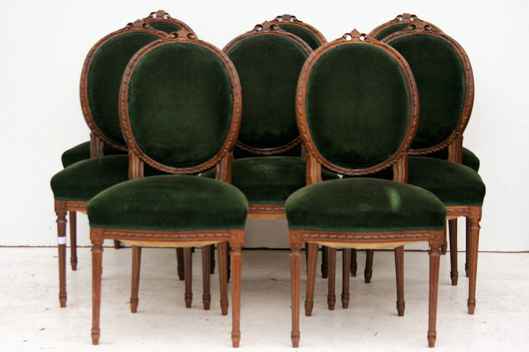 Juego De 8 Sillas Estilo Frances Luis Xvi Medallon