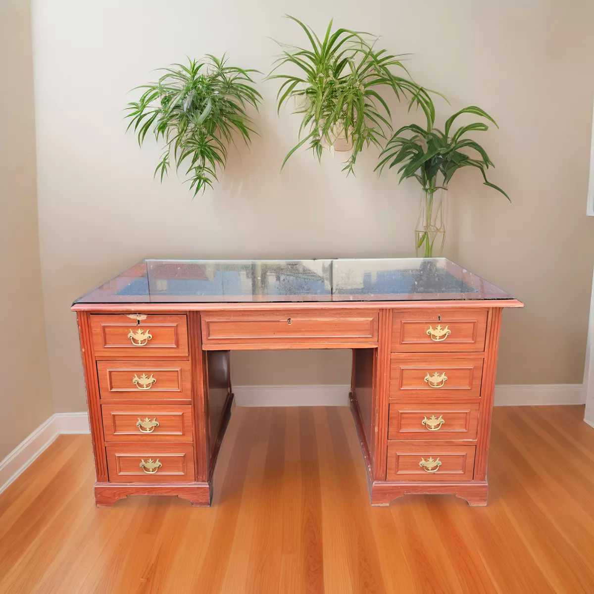 Escritorio De Estilo De 9 Cajones