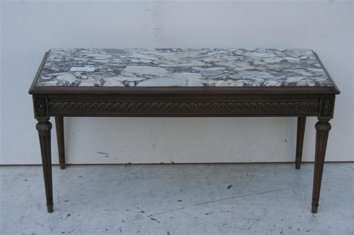 Mesa Ratona Centro Luis XVI Con Tapa De Marmol