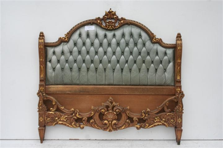 Cama Estilo Frances Luis XVI Dorada En Capitone