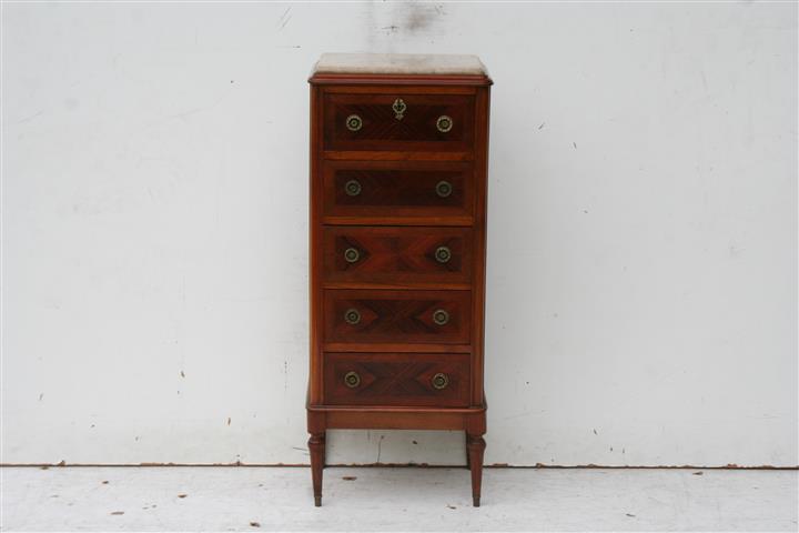 Petit Chiffonier cajonera Estilo Frances Luis XVI Con Marmol