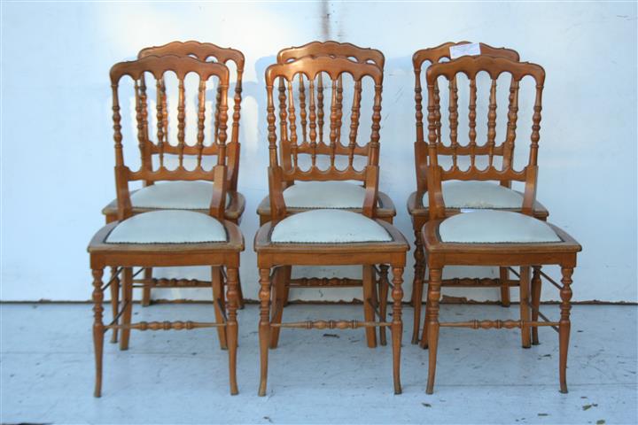 Juego De 6 Sillas De Estilo Isabelino Antiguas