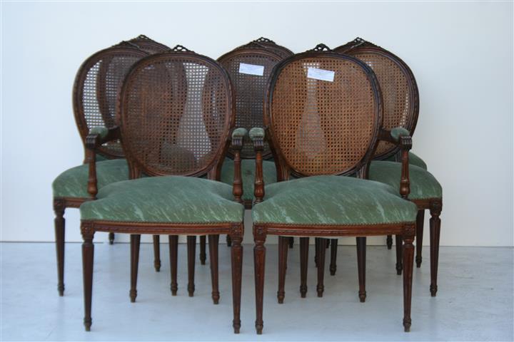 Juego De Comedor Frances Luis Xvi 6 Sillas 2 Sillones