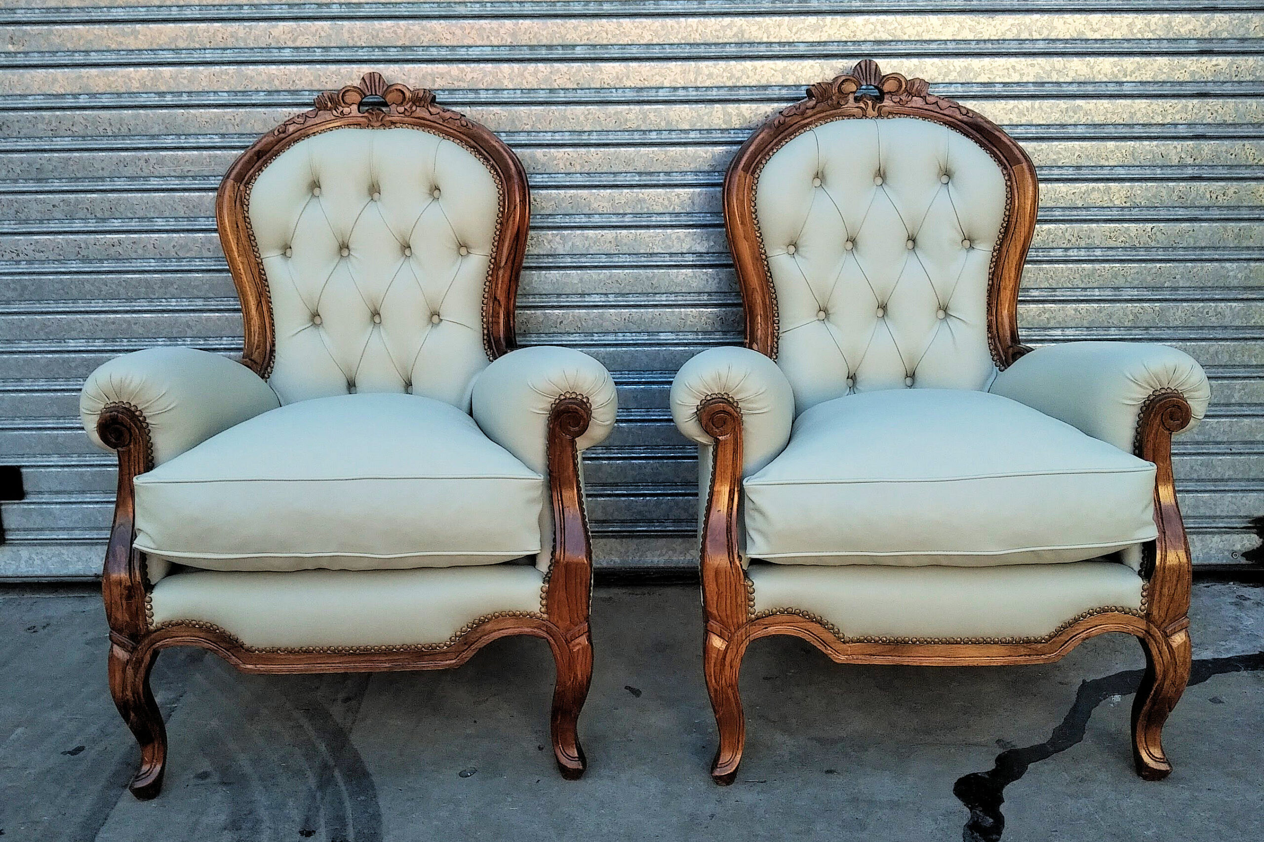Par De Sillones Estilo Colonial Ingles De 1 Cuerpo