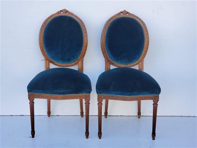 Par De Sillas Estilo Frances Luis Xvi Medallon