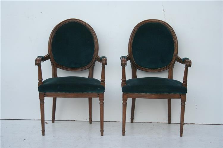 Par De Sillones Estilo Frances Luis Xvi Oval