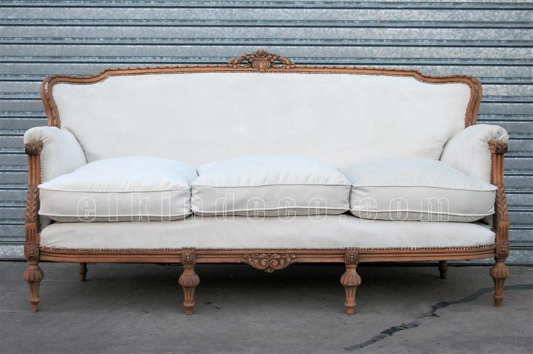 Sofa Estilo Frances Luis XVI Tapizado A Nuevo Pana