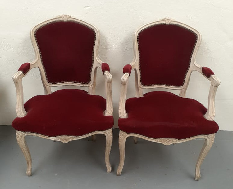 Par De Sillones Estilo Frances Luis Xv Patinados