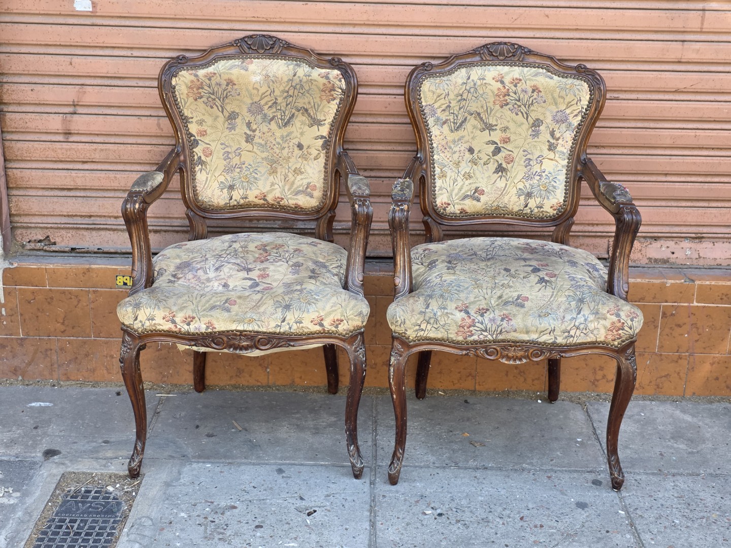 Par De Sillones Estilo Francés Luis Xvi Cabecera Comedor