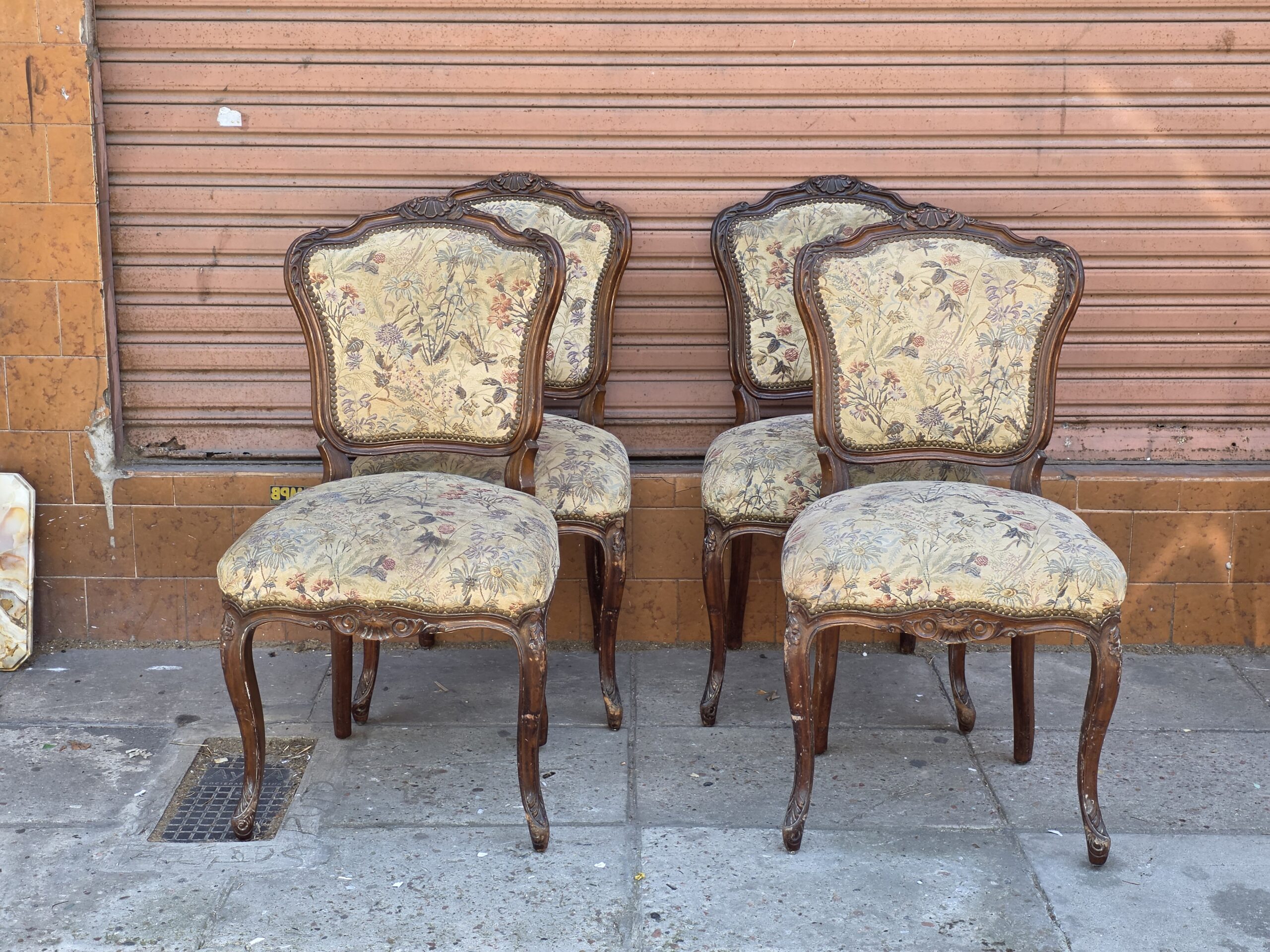 Juego De 4 Sillas Estilo Frances Luis Xv De Comedor