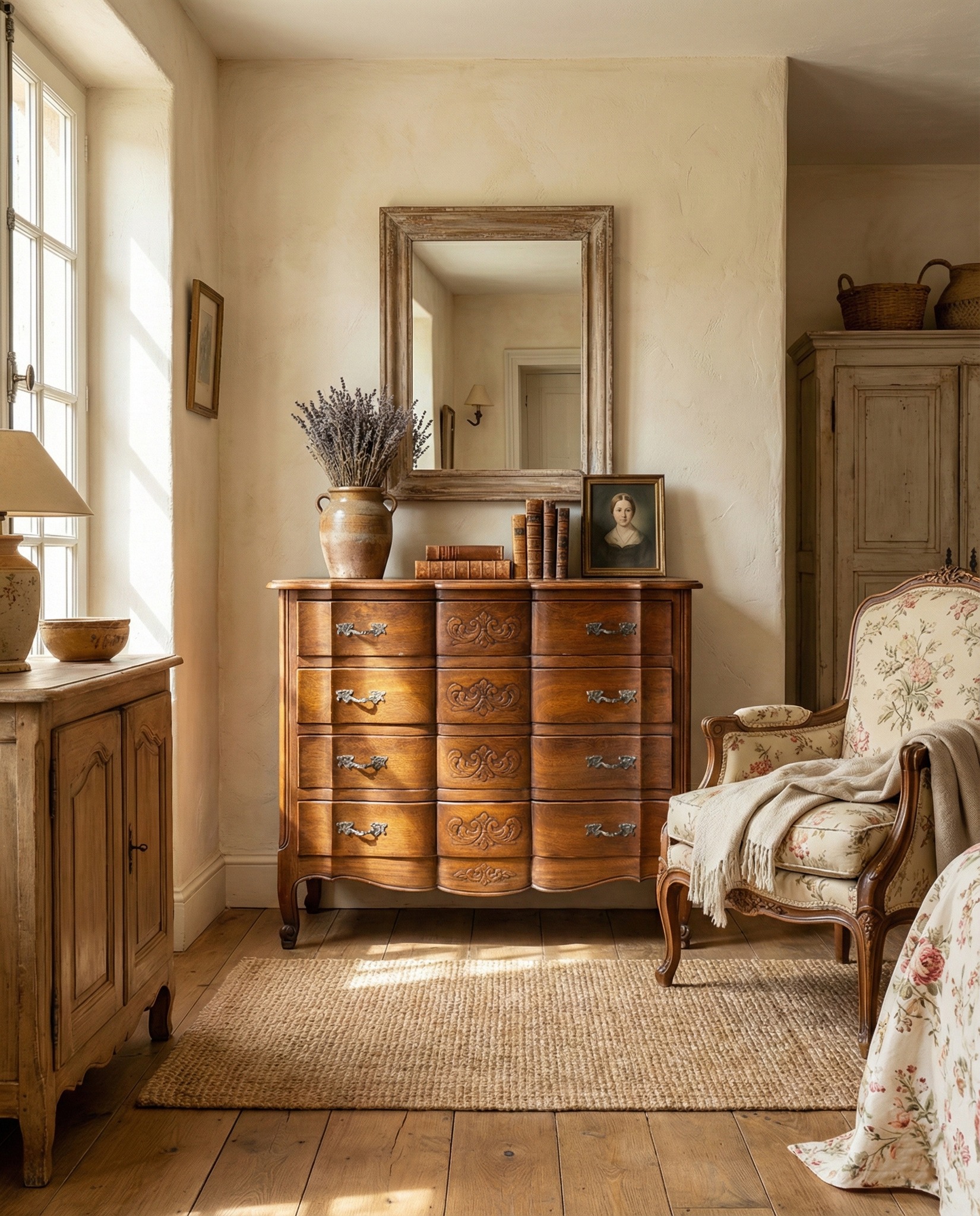 Comoda Estilo Provenzal De 4 Cajones