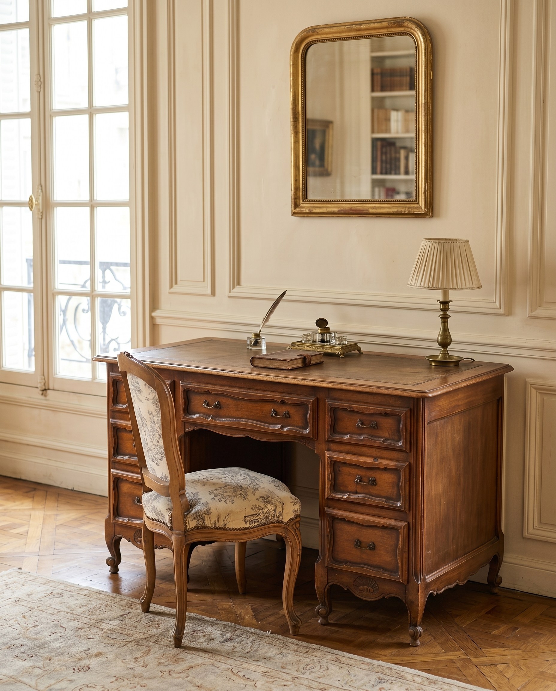 Escritorio Estilo Provenzal De 7 Cajones