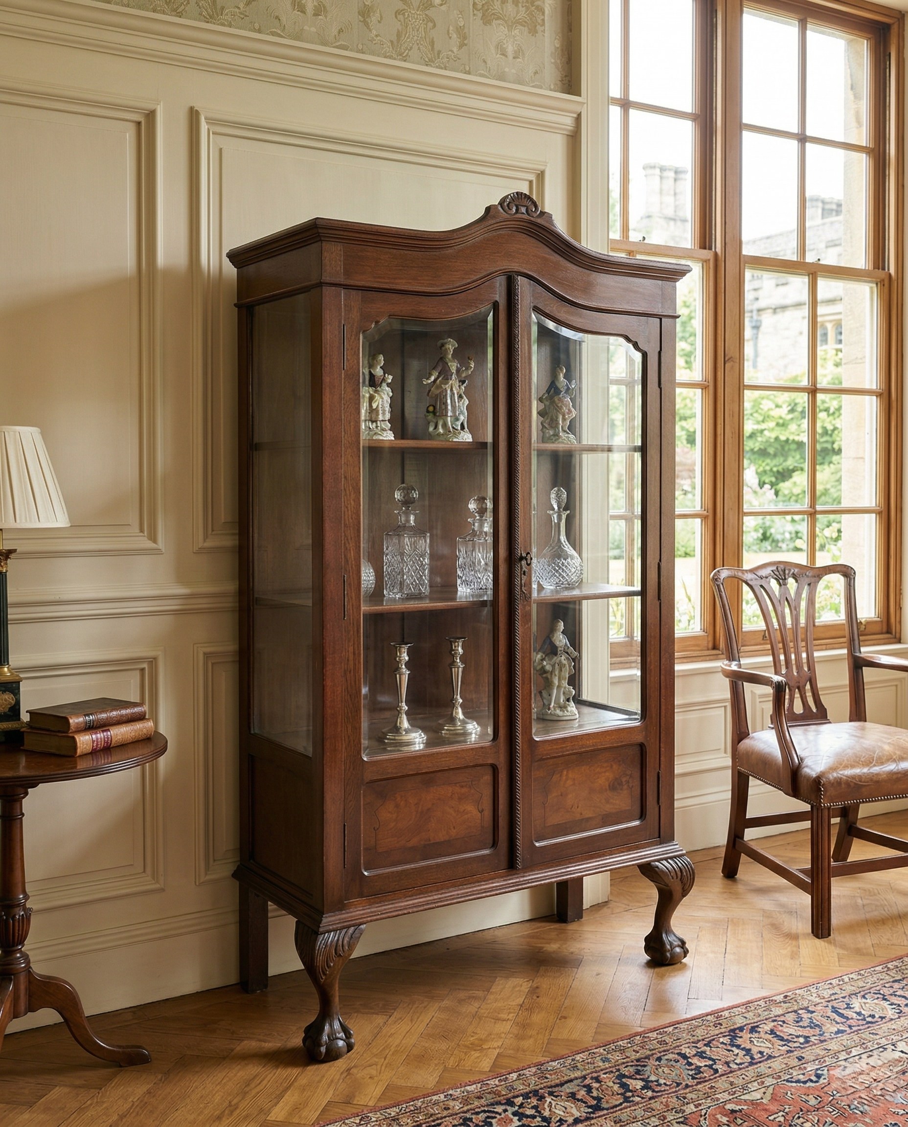 Vitrina Chippendale Ingles Con Espejo