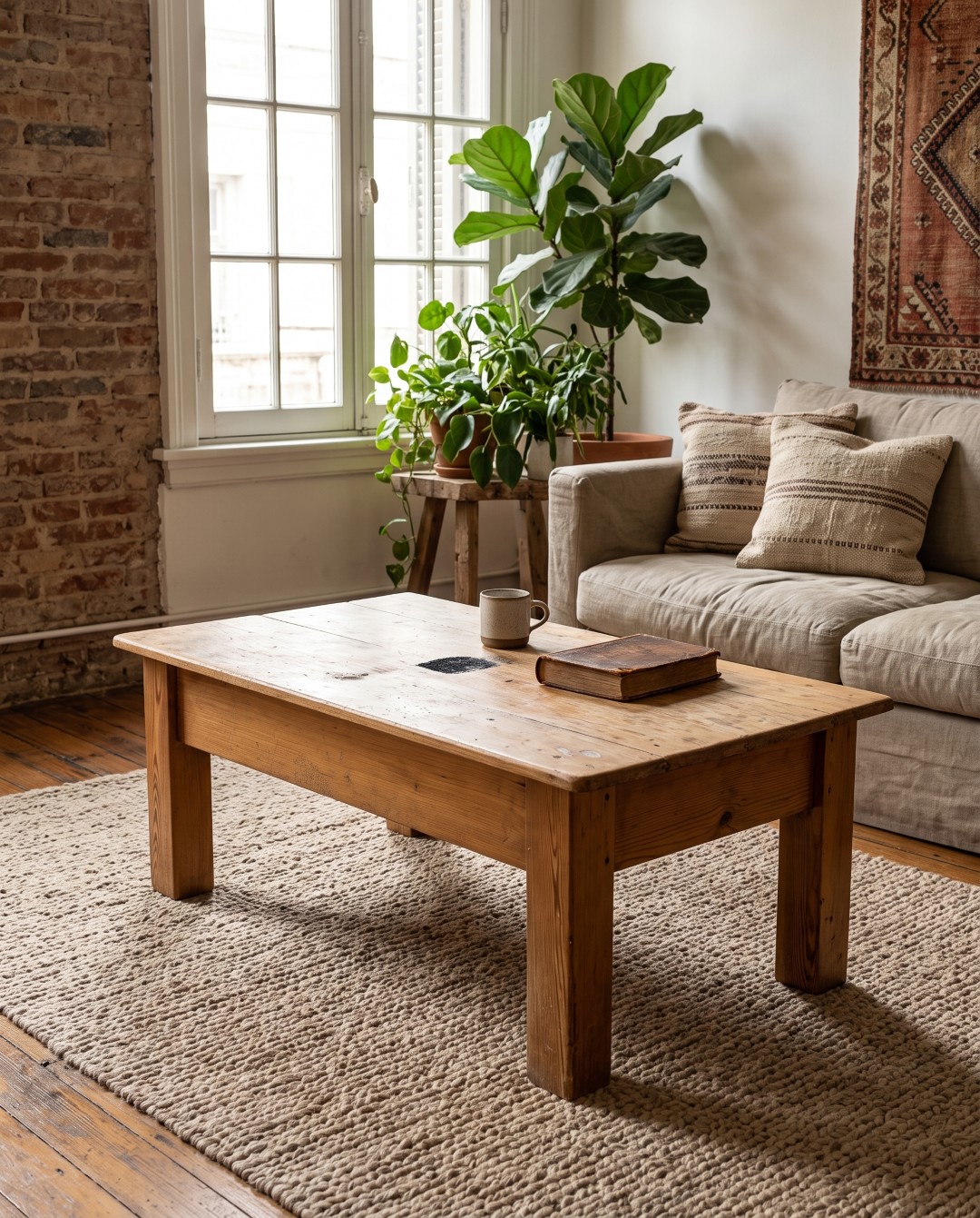 Mesa ratona rústica de madera maciza estilo campo