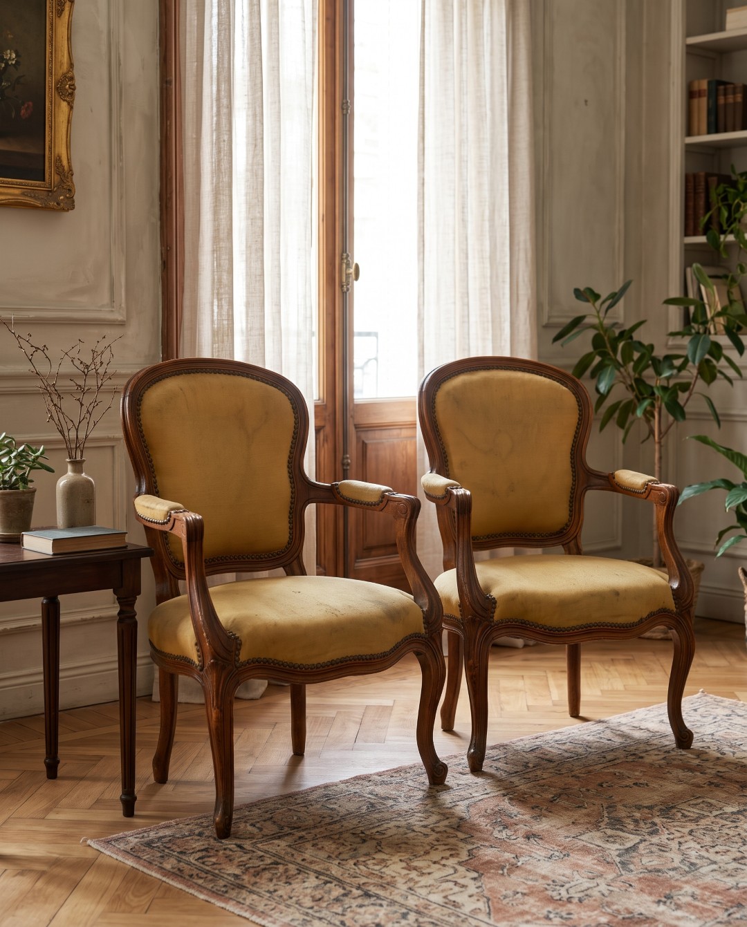 Par De Sillones Estilo Francés Luis Xv Sala O Living