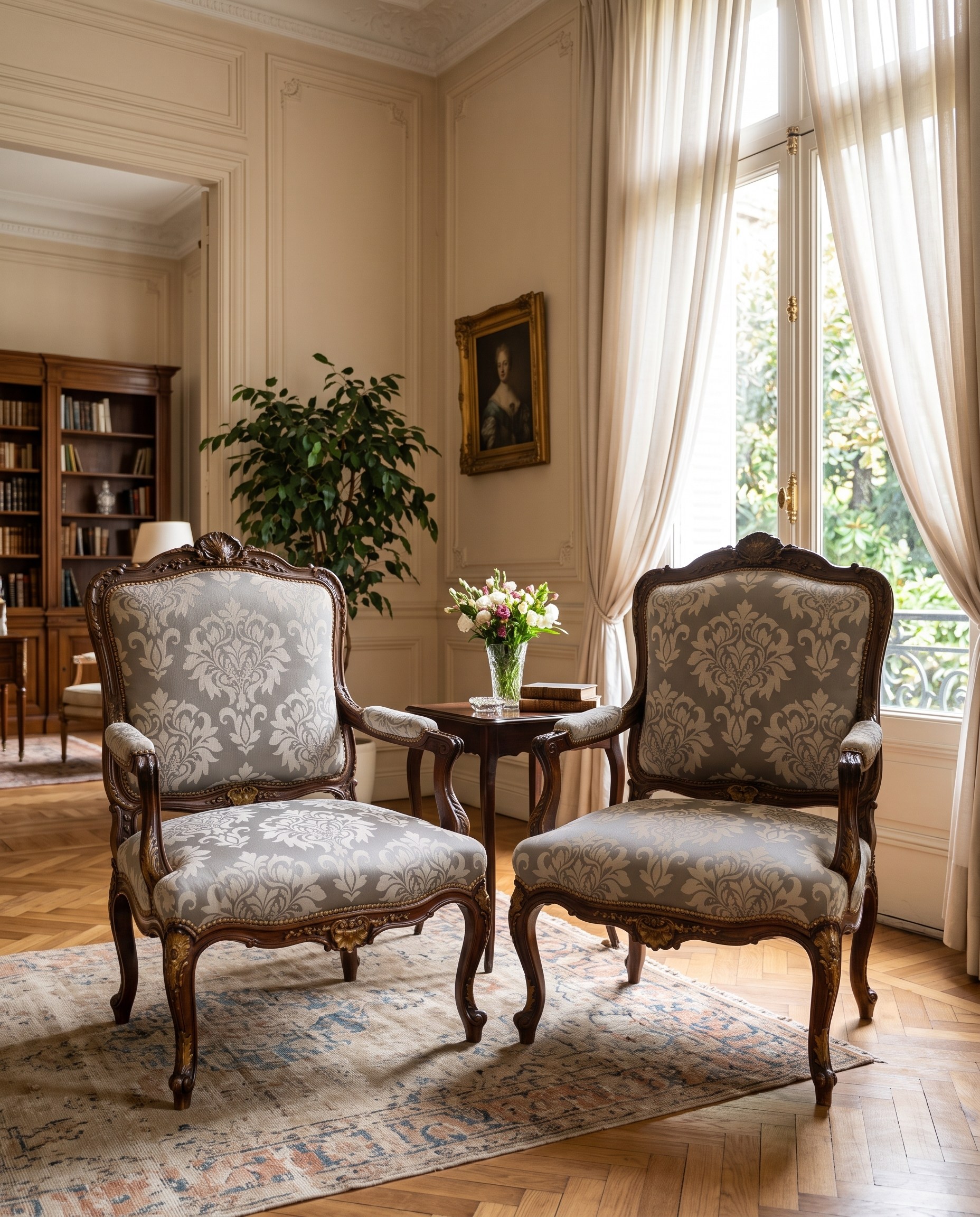 Par de sillones estilo francés de sala